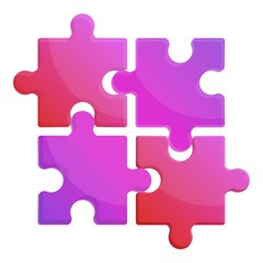 Poster - Jigsaw pieces icon. Cartoon of jigsaw pieces vector icon for web design isolated on white background
