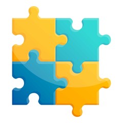 Poster - Colorful jigsaw icon. Cartoon of colorful jigsaw vector icon for web design isolated on white background