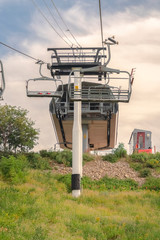 Wall Mural - Chairlifts and chairlift terminal on top of a mountain in Park City in summer