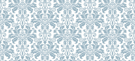 floral pattern. vintage wallpaper in the baroque style. seamless vector background. white and blue o