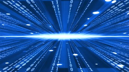 Poster - Digital Abstract Background with binary code. Hi-Tech Digital And Information Motion Graphics Abstract Background - 3D rendering