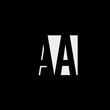 AA logo monogram with negative space designs template