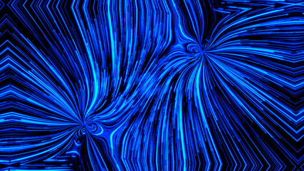 Wall Mural - Abstract light background. Bright luminous glowing lines. 3d rendering Dynamic lights shape on dark background. High speed concept. 