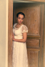 Jane Austen Lady Standing In Door