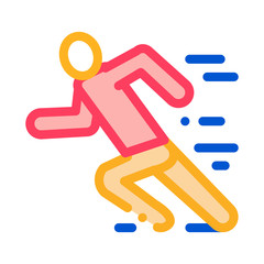 Poster - Man in Running Action Icon Vector. Outline Man in Running Action Sign. Isolated Contour Symbol Illustration