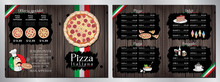 Italian Pizza Restaurant Menu Template - Pizza, Pasta, Desserts, Drinks - 2 X A4 (210x297 Mm)