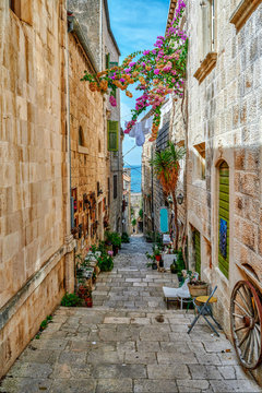 Fototapete -  - Croatia architecture fragment in the town Korcula