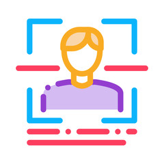 Poster - Information About Person When Scanning Icon Vector. Outline Information About Person When Scanning Sign. Isolated Contour Symbol Illustration