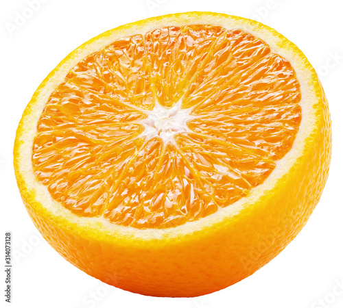 Fototapeta pomarańcza  polowa-pomaranczowych-owocow-cytrusowych-samodzielnie-na-bialym-tle-ze-sciezka-przycinajaca-pelna-glebokosc