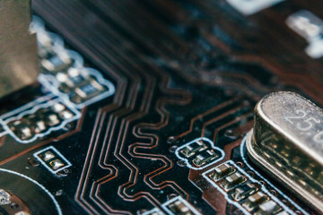 Circuit board repair. Electronic hardware modern technology. Motherboard digital personal computer chip. Tech science background. Integrated communication processor. Information engineering component