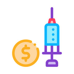 Poster - Expensive Medical Injection Icon Vector. Outline Expensive Medical Injection Sign. Isolated Contour Symbol Illustration