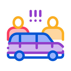 Poster - Quarrel between Car Drivers Icon Vector. Outline Quarrel between Car Drivers Sign. Isolated Contour Symbol Illustration