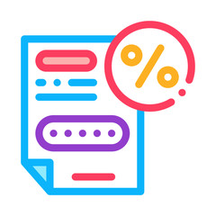 Poster - Bonus Percentage Document Icon Vector. Outline Bonus Percentage Document Sign. Isolated Contour Symbol Illustration