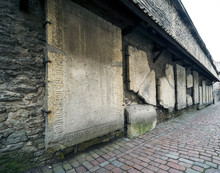 Ancient Cemetery Slabs Of Old Tallinn