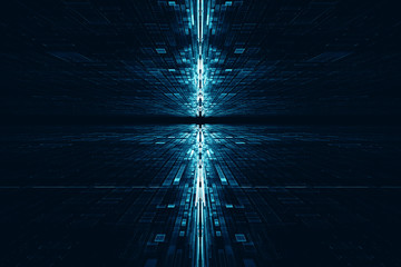 Wall Mural - abstract blue patterns technology background
