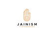 Religious Symbol Jainism Tirthankara isolated on white background. Flat Vector Icon Design Template Element