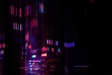 Wall Mural - abstract digital futuristic neon purple blue background