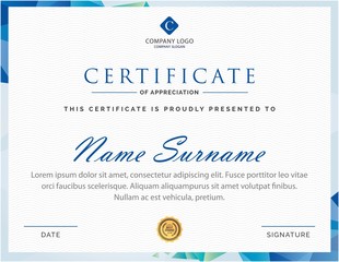creative blue creative certificate design