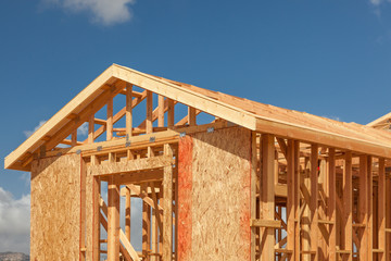 Wall Mural - Wood Home Framing Abstract At Construction Site