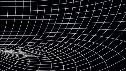 Poster - Abstract tunnel. Vector wormhole. 3D corridor mesh.