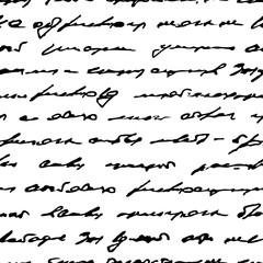 Poster - Imitation vintage lettering. Indistinct handwriting. Seamless pattern. Handwriting text background. Unreadable text. Abstract decor. Written handwriting. Shabby manuscript. Old letter. Lorem ipsum 