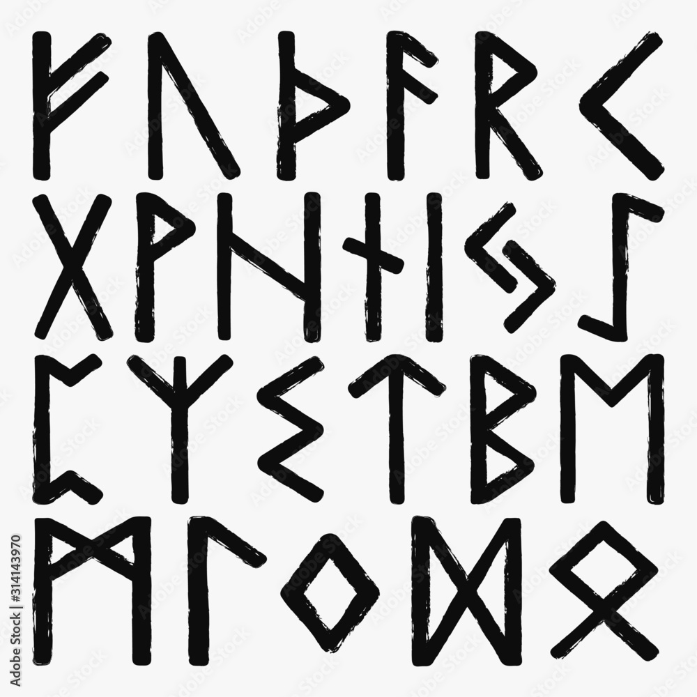 Runes Font Runic Vector Set Stock Vector | Adobe Stock