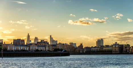 Wall Mural - Skyline of London at sunset.