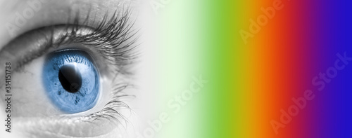 Fotografía Eye Looking At Primary Colors/Eye Concept