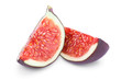 Fresh fig slices fruit isolated on white background