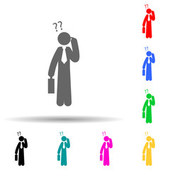 Poster - businessman, puzzle, question multi color style icon. simple glyph, flat vector of businessmen icons