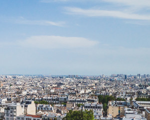  View of city from Montmartre, Paris, France