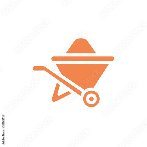 Fotomural Isolated construction wheelbarrow vector design