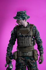 modern warfare soldier pink backgorund