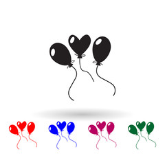 Poster - Party balloon multi color icon. Simple glyph, flat vector of toys icons for ui and ux, website or mobile application