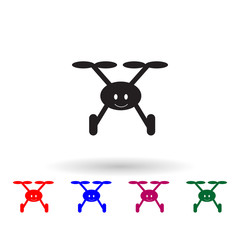 Small cute helicopter toy multi color icon. Simple glyph, flat vector of toys icons for ui and ux, website or mobile application