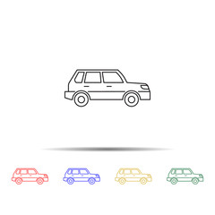 Poster - car multi color style icon. Simple thin line, outline vector of transport icons for ui and ux, website or mobile application