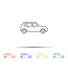 Poster - car multi color style icon. Simple thin line, outline vector of transport icons for ui and ux, website or mobile application
