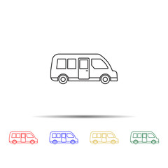 Poster - Minivan multi color style icon. Simple thin line, outline vector of transport icons for ui and ux, website or mobile application