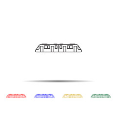 Poster - Modern high speed train multi color style icon. Simple thin line, outline vector of transport icons for ui and ux, website or mobile application