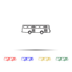 Poster - Bus multi color style icon. Simple thin line, outline vector of transport icons for ui and ux, website or mobile application