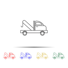 Poster - car tow service multi color style icon. Simple thin line, outline vector of transport icons for ui and ux, website or mobile application
