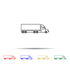 Poster - lorry with a trailer multi color style icon. Simple thin line, outline vector of transport icons for ui and ux, website or mobile application on white background