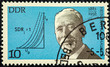 stamp printed by Germany, shows Heinrich Barkhausen, German physicist
