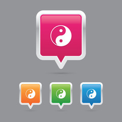 Canvas Print - Modern Yin Yang Pin Marker Icons