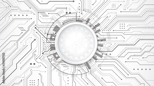 Cuadros en Lienzo Abstract 3d design background with technology dot and line circuit board texture