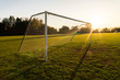 © Sarah Rypma - An empty soccer goal at sunset