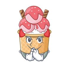 Wall Mural - Devil ice cream sundae Cartoon in character design