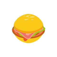 Sticker - Isolated hamburger food vector design