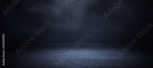 Fotomural Dark room with light and smoke background.