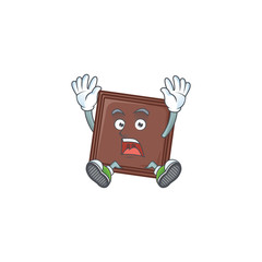 Sticker - An icon character of one bite chocolate bar style with shocking gesture